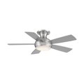 Wac 5-Blade Smart Flush Mount Ceiling Fan 44" Brushed Nickel w/3000K LED Light Kit and Remote Control F-034